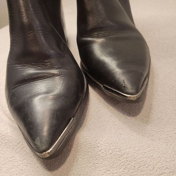 Tony Bianco Bello Point Toe Leather Boots Black Size 7 - Picture 5 of 7